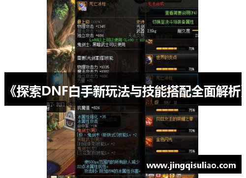 《探索DNF白手新玩法与技能搭配全面解析》